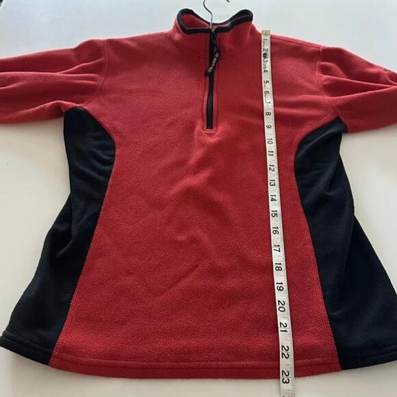 The North Face Women's Polartec Half Zip Fleece Pullover-Red/Black - Picture 3 of 14